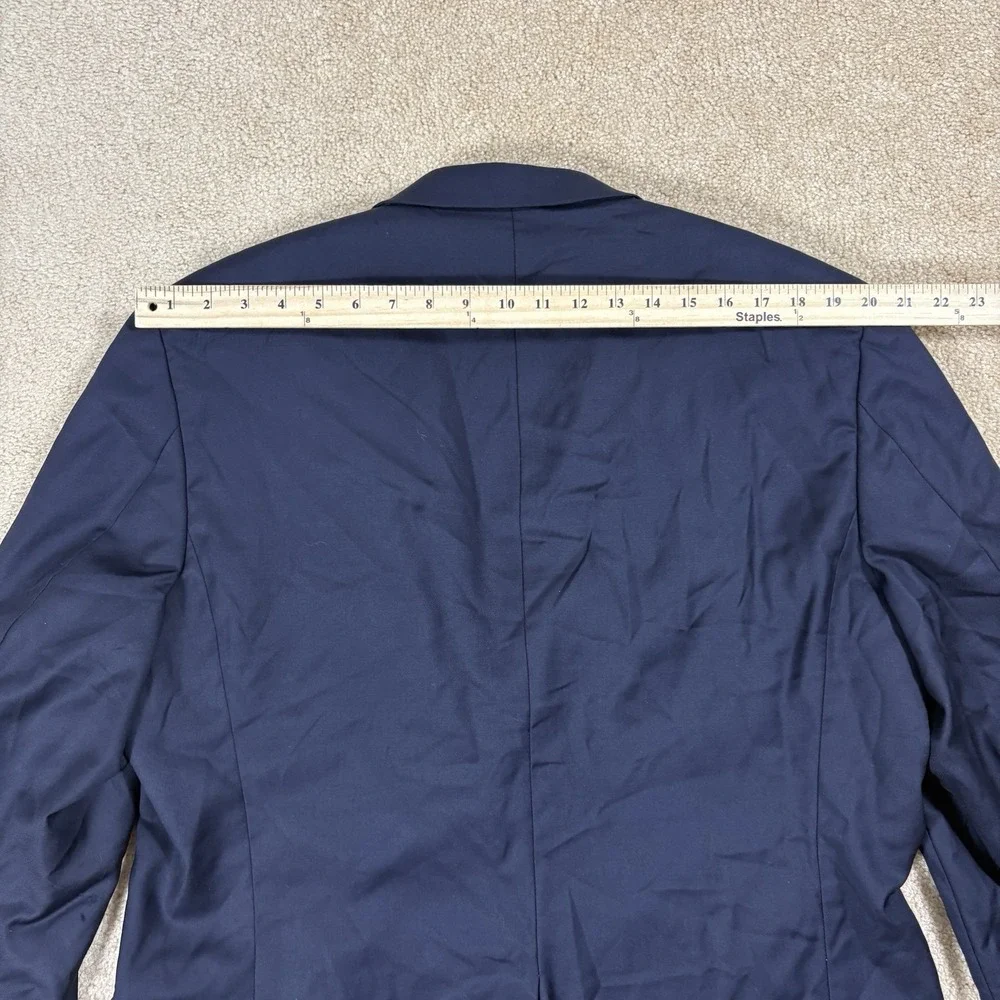 Lauren Ralph Lauren Jacket 44 Blue Polyester Two Button Navy Blazer